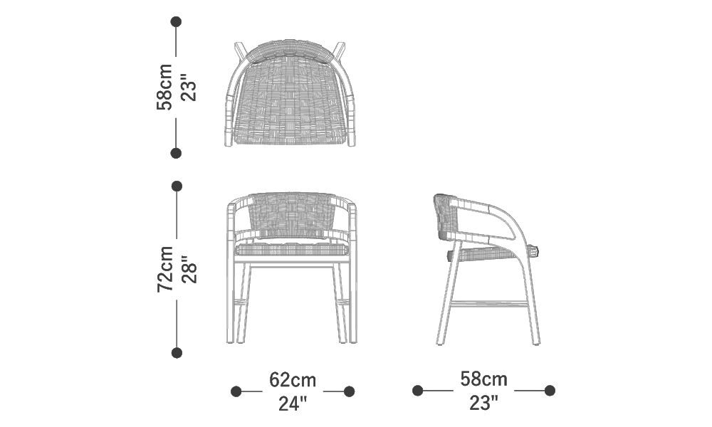 Image of the main dimensions of the product